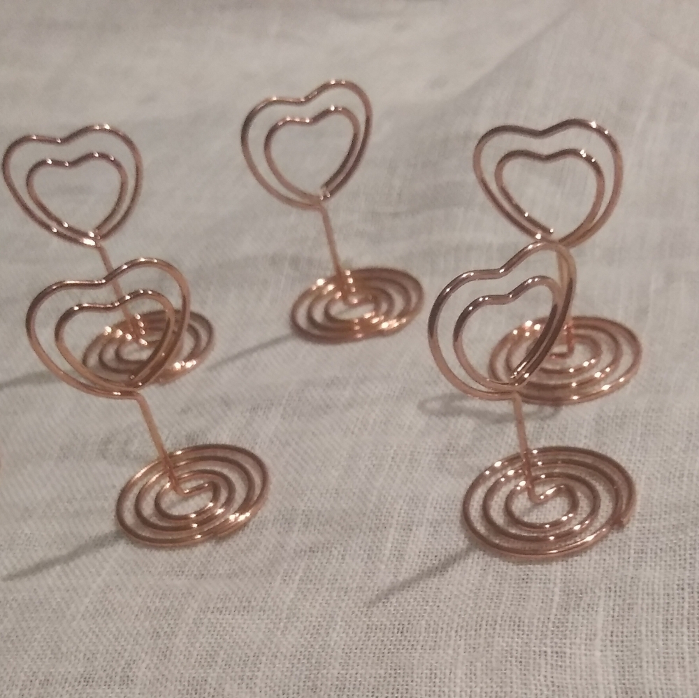 Heart Shaped Place Card Holders Rose Gold